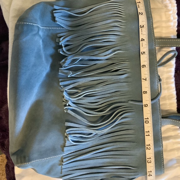 Miu Miu blue suede fringe RARE Limited Edition bag - Picture 7 of 8